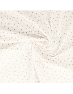 Tissu popeline de coton fantaisie - Étoile galet