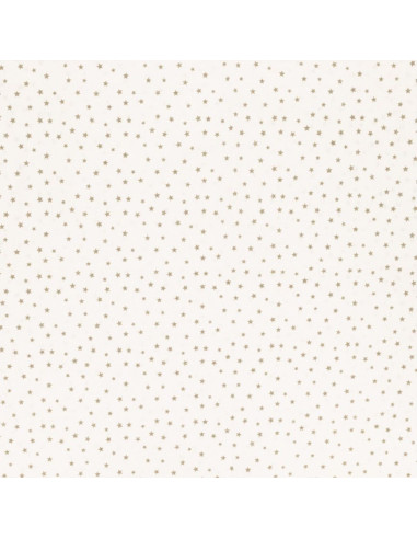 Tissu popeline de coton fantaisie - Étoile galet