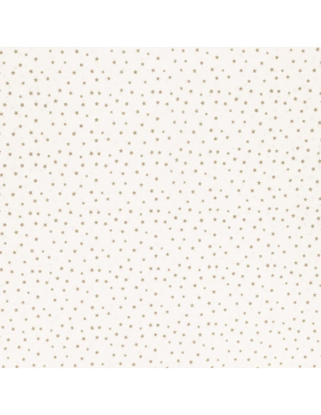 Tissu popeline de coton fantaisie - Étoile galet