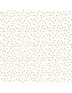 Tissu popeline de coton fantaisie - Étoile curry 2