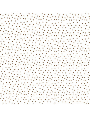 Tissu popeline de coton fantaisie - Étoile marron
