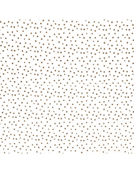 Tissu popeline de coton fantaisie - Étoile marron