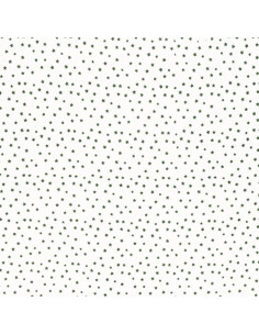 Tissu popeline de coton fantaisie - Étoile kaki 2