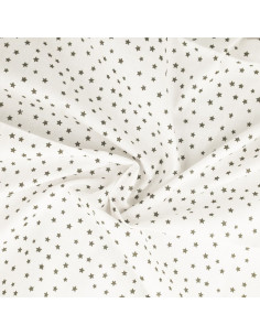 Tissu popeline de coton fantaisie - Étoile taupe