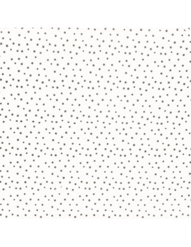 Tissu popeline de coton fantaisie - Étoile taupe