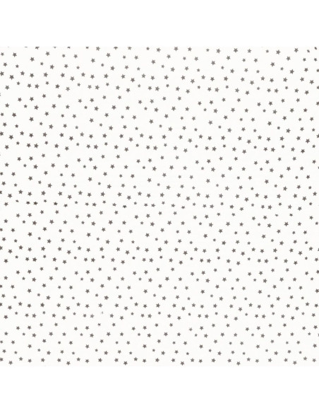 Tissu popeline de coton fantaisie - Étoile taupe