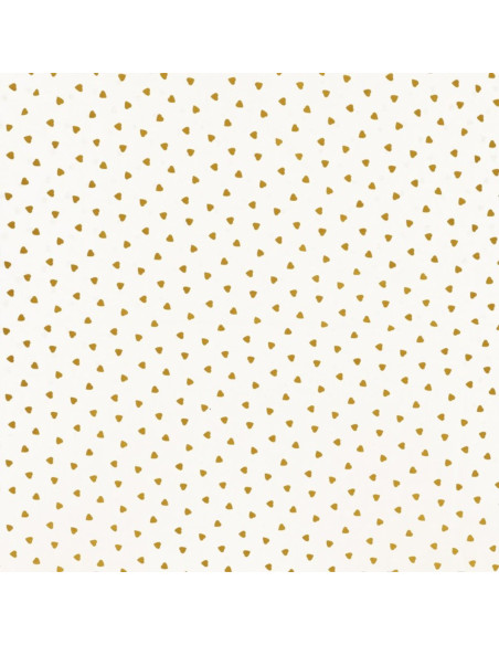 Tissu popeline de coton fantaisie - Coeur curry
