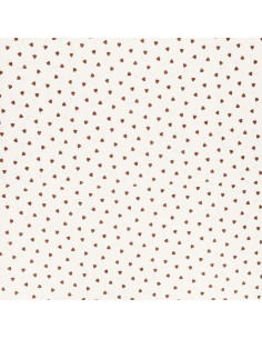 Tissu popeline de coton fantaisie - Coeur marron 2