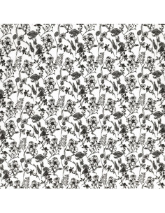 Tissu popeline de coton fantaisie - Nadine noir 2