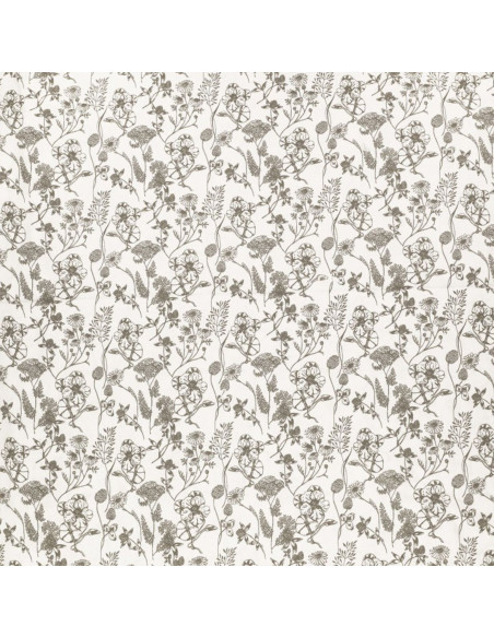 Tissu popeline de coton fantaisie - Nadine taupe