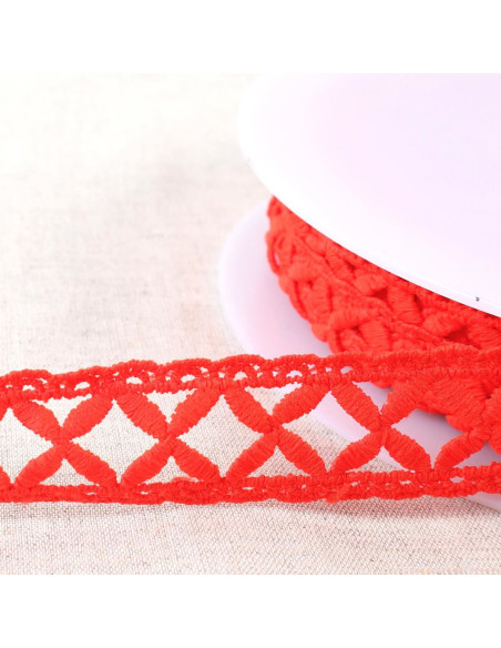 Guipure croisillons - Rouge