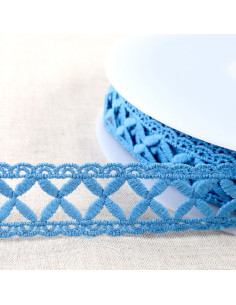 Guipure croisillons - Bleu lavande