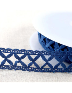 Guipure croisillons - Bleu marine