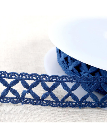Guipure croisillons - Bleu marine