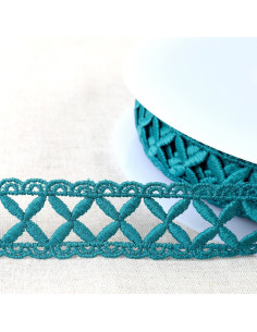 Guipure croisillons - Bleu canard
