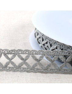 Guipure croisillons - Gris moyen