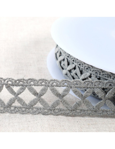 Guipure croisillons - Gris moyen