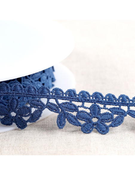 Guipure pâquerette - Bleu marine