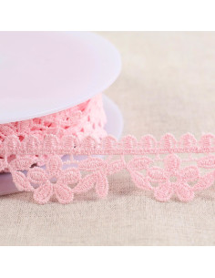 Guipure pâquerette - Rose