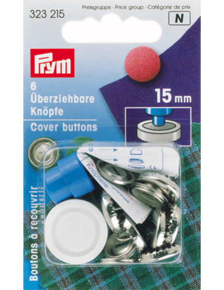 Boite 6 boutons à recouvrir avec outil 15 mm
