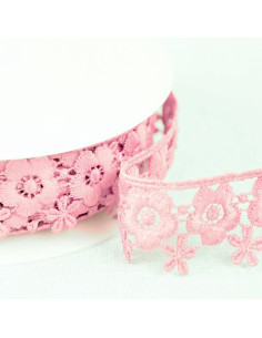 Guipure fleurie - Rose