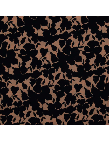 Tissu viscose fantaisie - Oinette beige et noir
