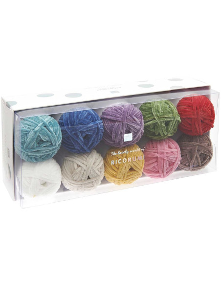 Coffret 10 pelotes de fil Ricorumi Nilli Nilli Rainbow