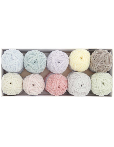 Coffret 10 pelotes de fil Ricorumi Nilli Nilli Pastel