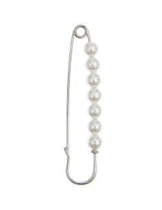 Epingle kilt 76 mm - Argent avec perles 2