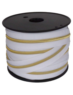 Fermeture nylon 5 mm lurex - Blanc et or