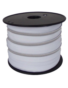 Fermeture nylon 5 mm lurex - Blanc et argent