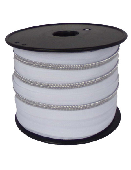Fermeture nylon 5 mm lurex - Blanc et argent