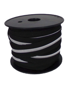 Fermeture nylon 5 mm lurex - Noir et argent