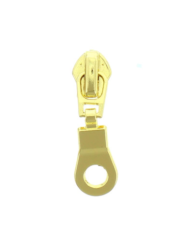 Curseur pour fermeture nylon 5 mm - Or