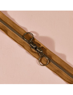 Fermeture double curseur laiton Ochre 60 cm - Atelier Brunette