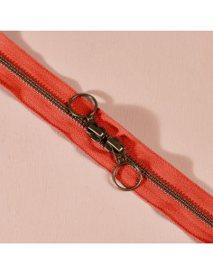Fermeture double curseur laiton Tangerine 60 cm - Atelier Brunette