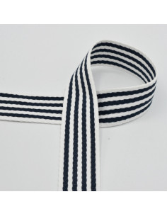 Sangle rayée pour sac - Bleu marine