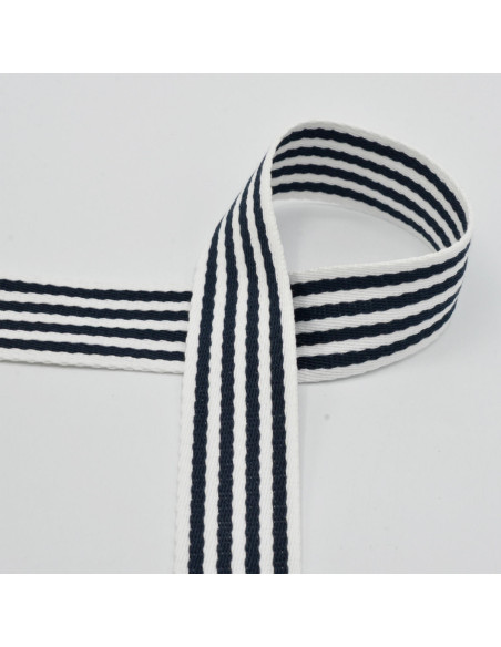 Sangle rayée pour sac - Bleu marine