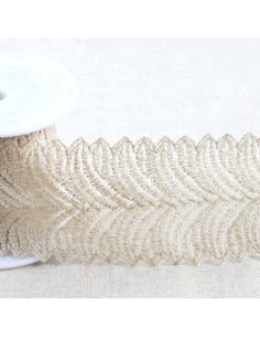 Broderie métallisée sur tulle - Or