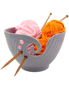 Bol pour pelote de laine gris
