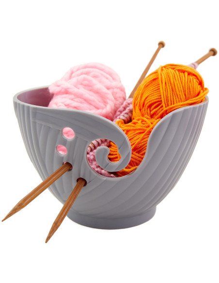 Bol pour pelote de laine gris