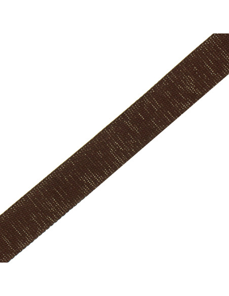 Sangle coton pour sac scintillante - Marron