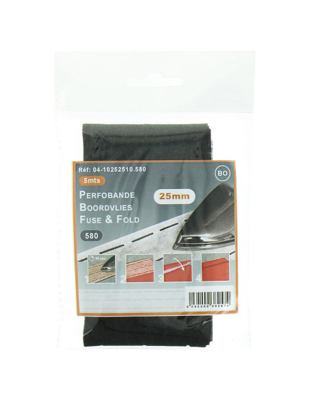 Entoilage pour rebord rapide Perfobande 25 mm - Noir