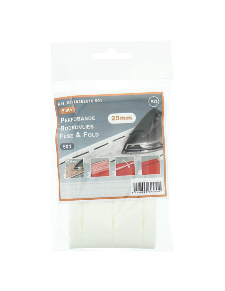 Entoilage pour rebord rapide Perfobande 25 mm - Blanc