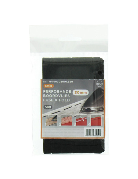 Entoilage pour rebord rapide Perfobande 30 mm - Noir