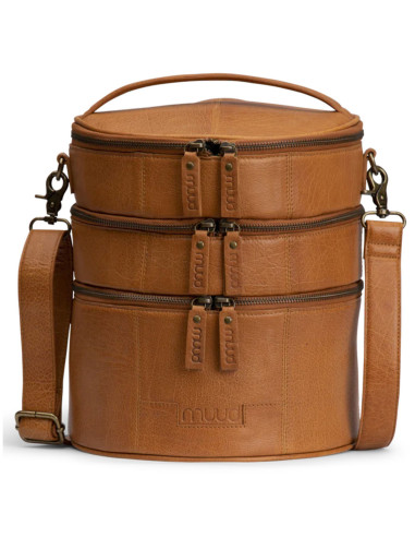 Sac de rangement en cuir pour le tricot Muud Bturn - Whisky
