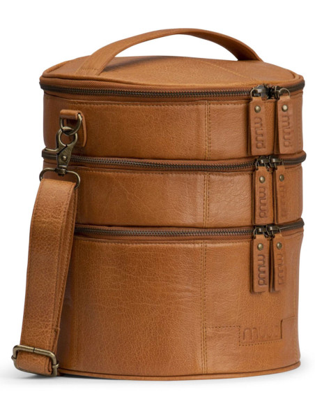 Sac de rangement en cuir pour le tricot Muud Bturn - Whisky
