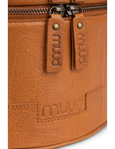 Sac de rangement en cuir pour le tricot Muud Bturn - Whisky