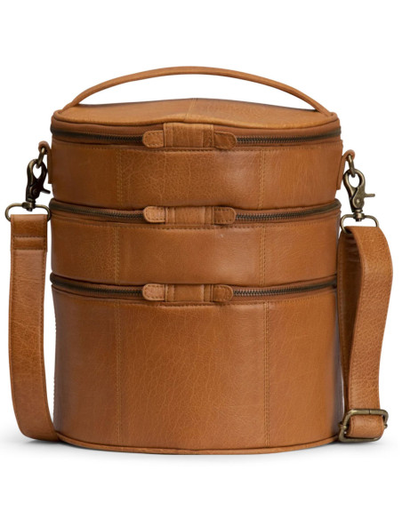 Sac de rangement en cuir pour le tricot Muud Bturn - Whisky