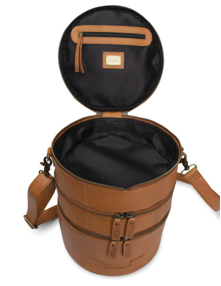 Sac de rangement en cuir pour le tricot Muud Bturn - Whisky